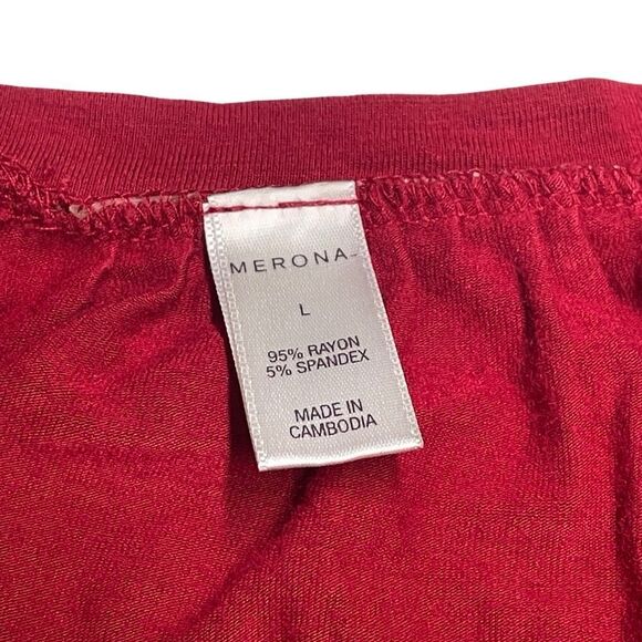 Sonoma Deep Crimson Red Double Flutter Cap Sleeve Top - Picture 3 of 5